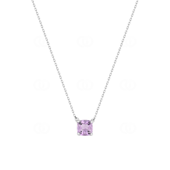 Collier 375/9 K Weissgold mit Amethyst Kissen - 397153.A1