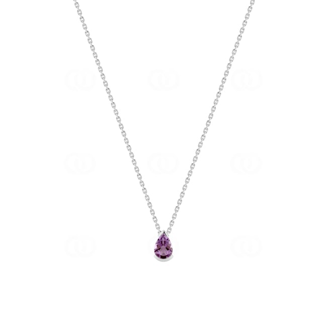 Collier or gris 375/9 ct avec améthyste - 397151.A1