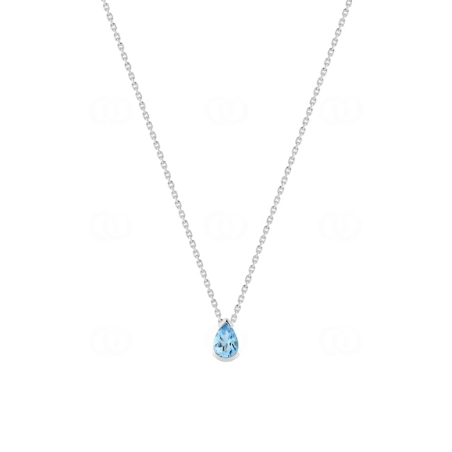 Collier or gris 375/9 ct avec topaze bleue - 397151.T1