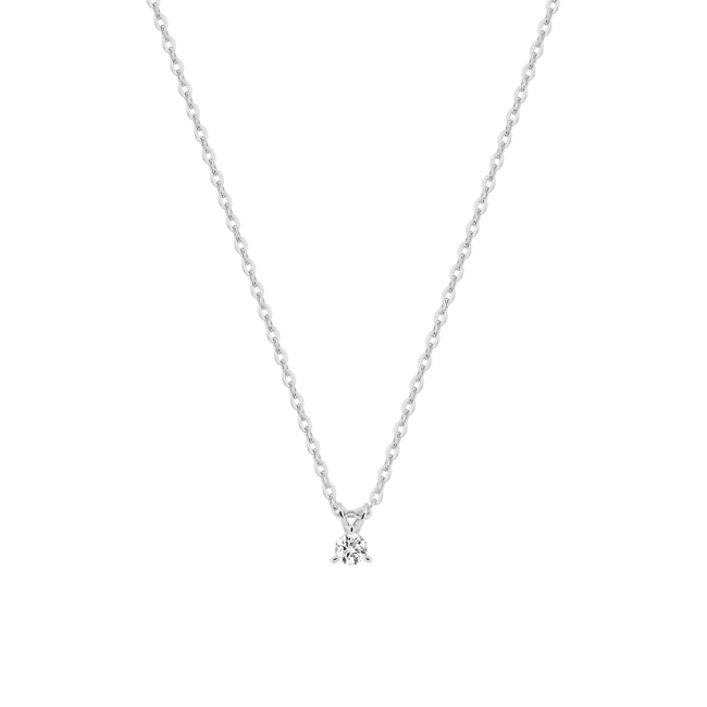 Collier 375/9 K Weissgold mit Lab Grown Diamant 0.05 ct - 9KLGD059W