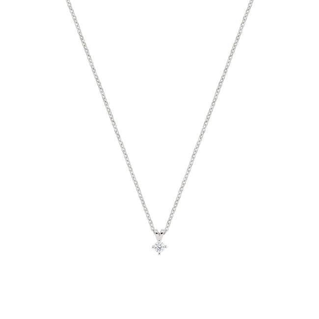 Necklace 375/9 K White Gold with Lab Grown Diamond 0.05 ct - 9KLGD235W