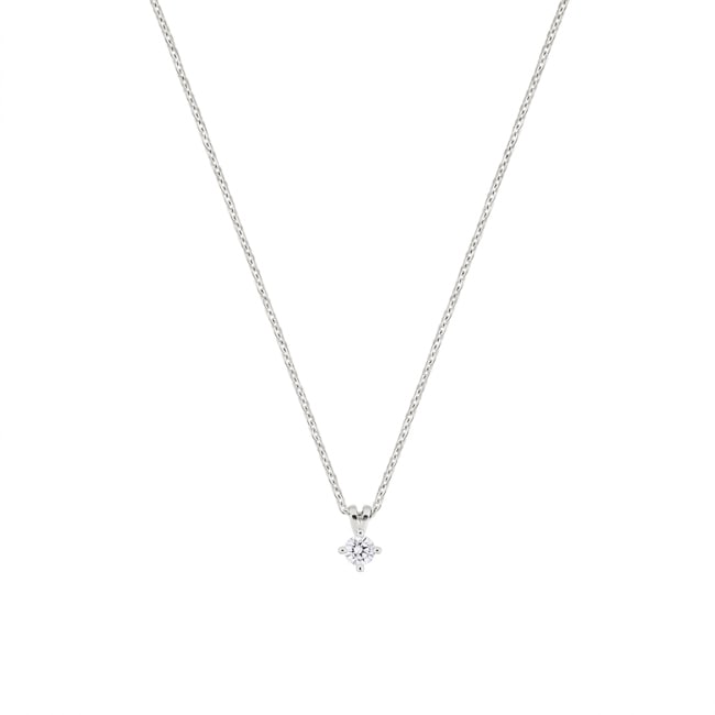 Necklace 375/9 K White Gold with Lab Grown Diamond 0.10 ct - 9KLGD236W