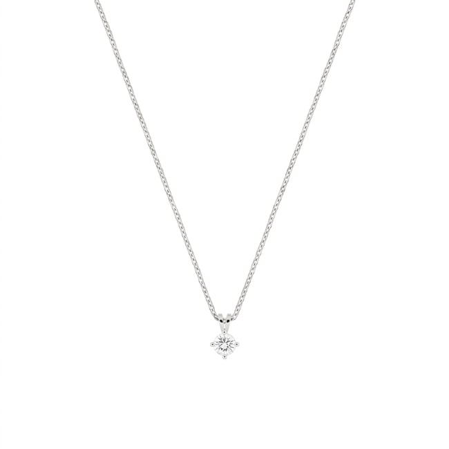 Collier or gris 375/9 ct avec diamant de laboratoire 0.15 ct - 9KLGD237W