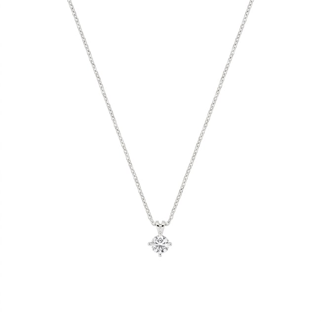 Necklace 375/9 K White Gold with Lab Grown Diamond 0.25 ct - 9KLGD239W