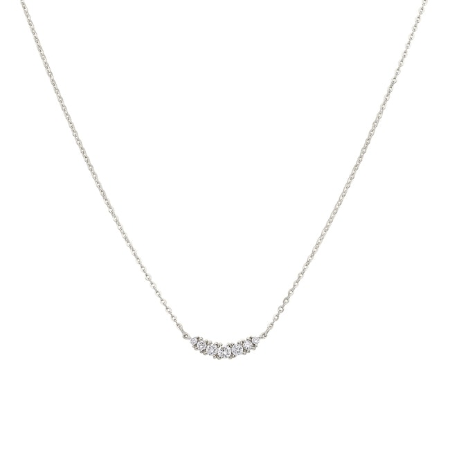Collier or gris 375/9 ct avec diamants de laboratoire 0.17 ct - 9KLGD082W