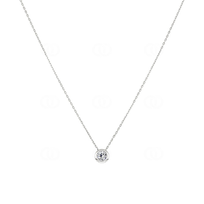 Collier 375/9 K Weissgold mit Solitär Zirkonia 4.0mm - 393031.Z1-42