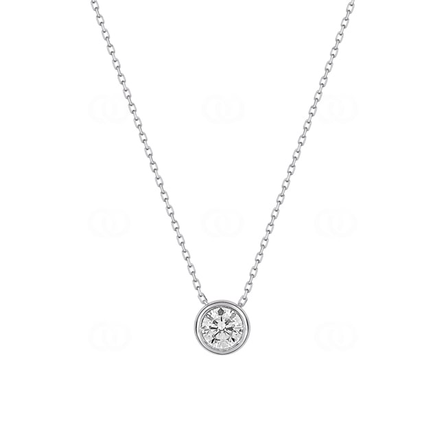 Collier 375/9 K Weissgold mit Solitär Zirkonia 4.75mm - 393032.Z1-42