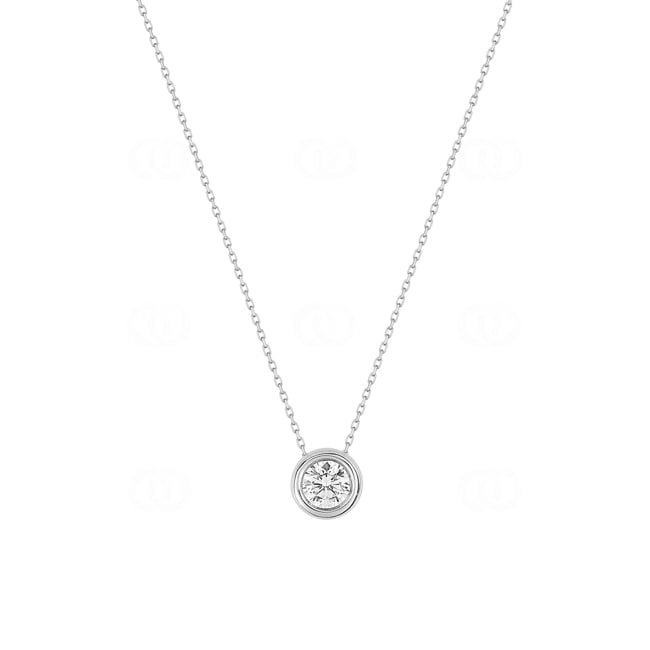 Collier 375/9 K Weissgold mit Solitär Zirkonia 5.0mm - 393033.Z1-42