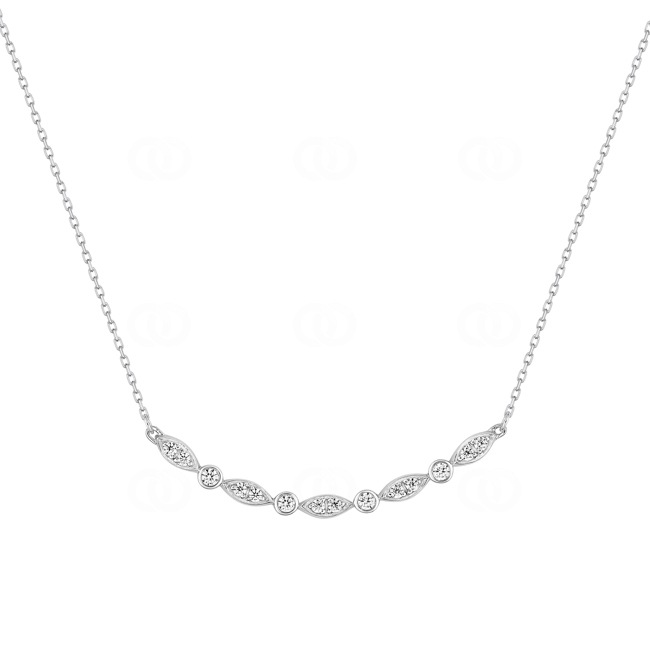 Collier or gris 375/9 ct avec zircones - 59SA832GZ