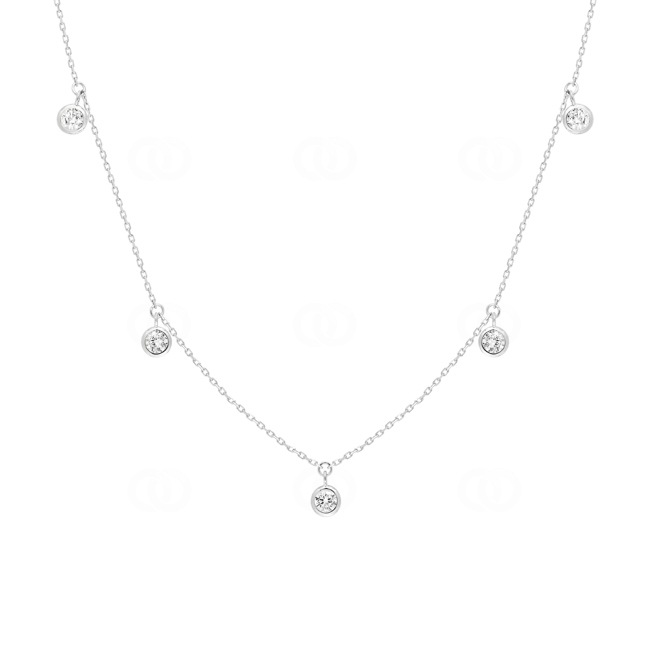 Collier 375/9 K Weissgold mit Zirkonia Charms - 397143.Z1