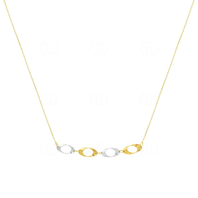 Collier 750/18 K Gelb-/Weissgold 42cm - 7789G-42