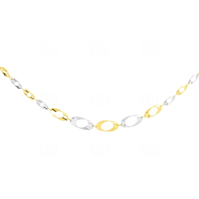 Collier 750/18 K Gelb-/Weissgold 42cm - 7814G-42