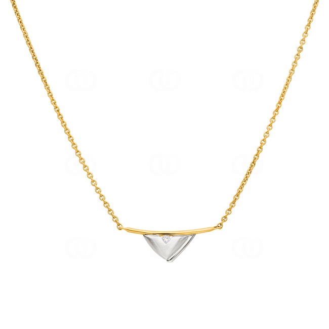 Collier or bicolore 750/18 ct avec diamants 0.02 ct H/Si - 5772
