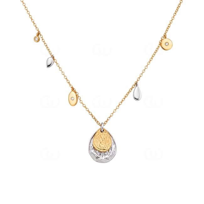 Collier or bicolore 750/18 ct avec diamants 0.02 ct - KE-73619-02-GW