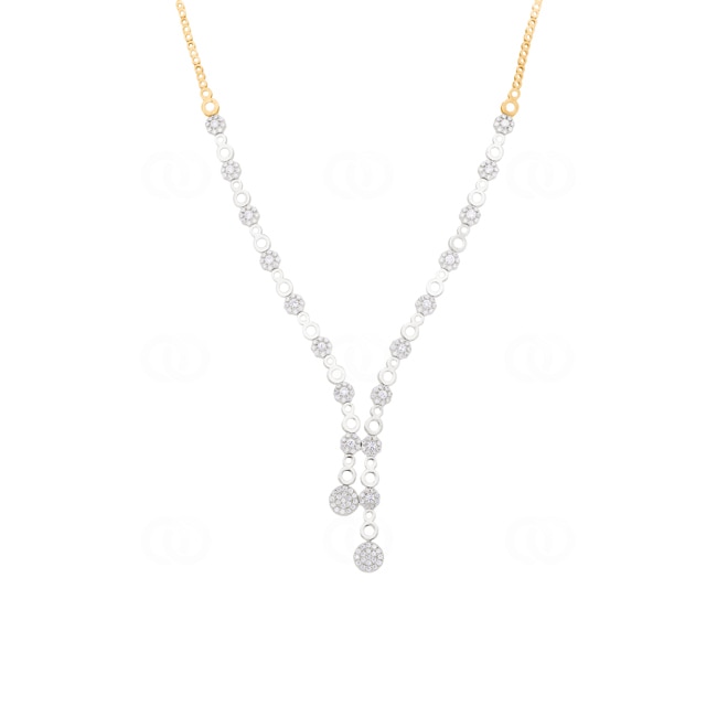 Collier or bicolore 750/18 ct avec zircones - 16907