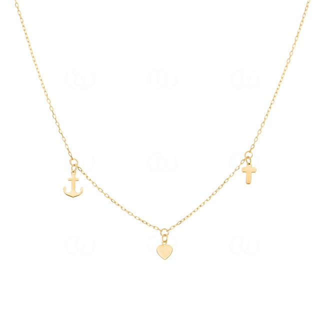 Collier or jaune 750/18 ct Foi Amour Espoir - 778561GG