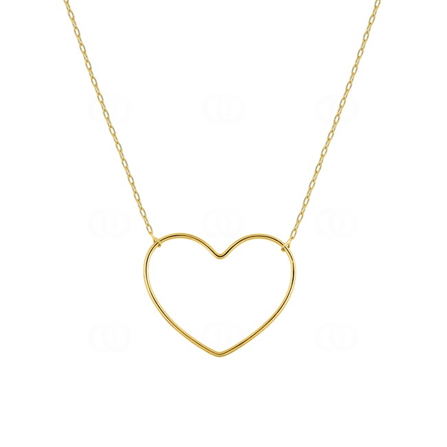 Collier or jaune 750/18 ct Cœur 30 x 25mm - 3.7226.00