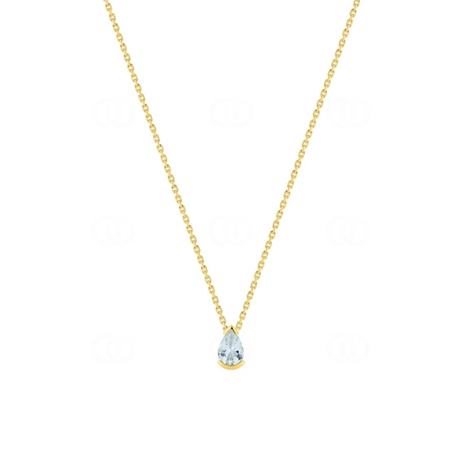 Collier or jaune 750/18 ct avec aigue-marine - 3.7151.M0