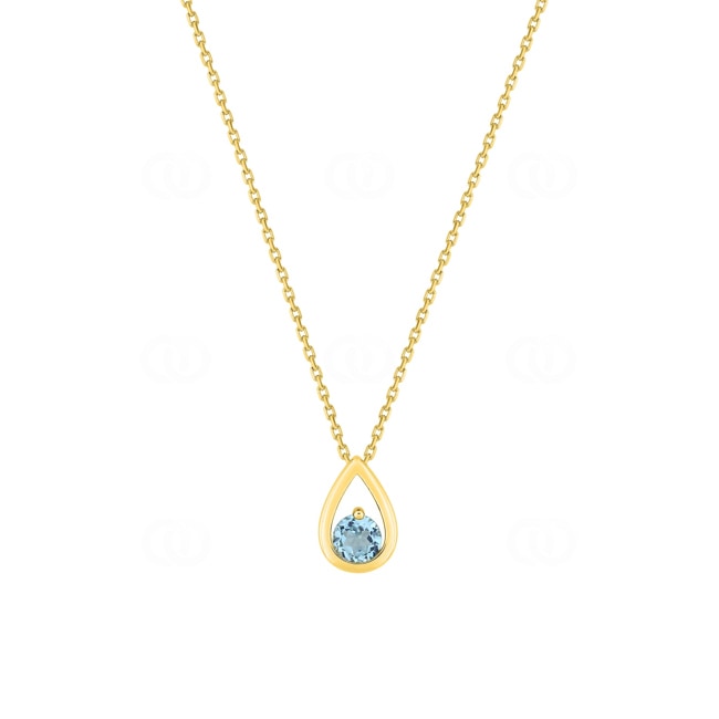 Collier or jaune 750/18 ct avec topaze bleue - 3.7331.T0