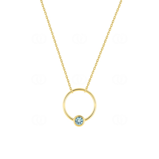 Necklace 750/18 K Yellow Gold with Blue Topaz - 3.7333.T0