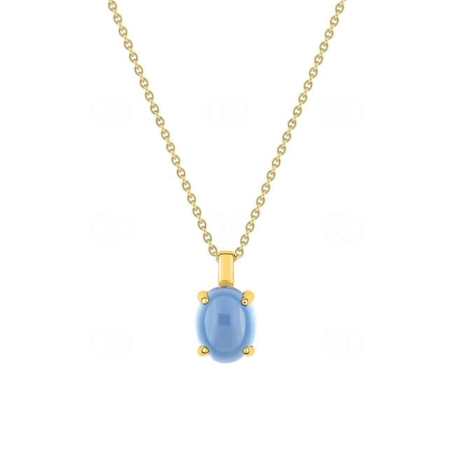Collier 750/18 K Gelbgold mit Blautopas behandelt - J30005.T0