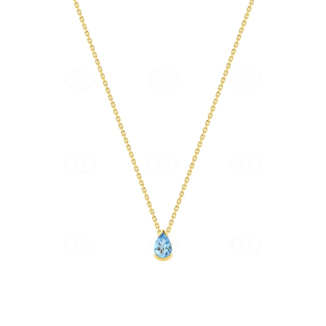 Collier or jaune 750/18 ct avec topaze bleue - 3.7151.T0