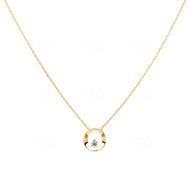 Collier or jaune 750/18 ct avec diamant 0.015ct. H/p1 - QD535XB4-42