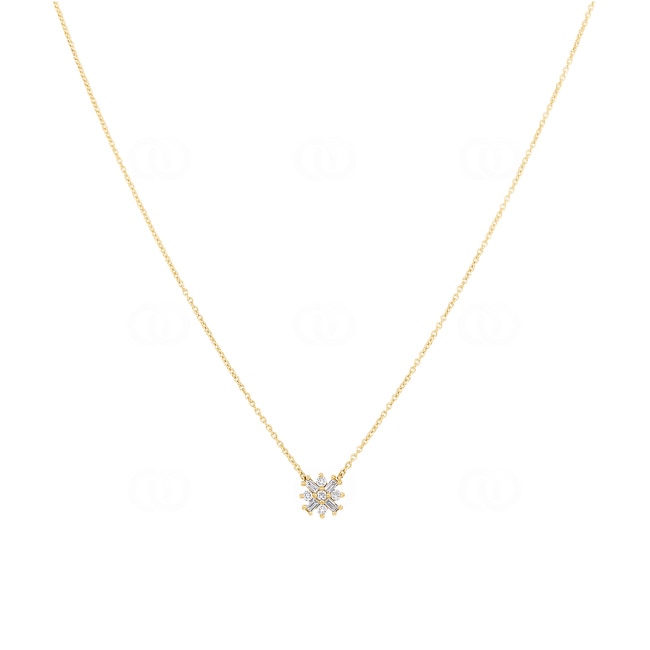 Necklace 750/18 K Yellow Gold with Diamonds 0.08 ct H/si - KE-17487-GG