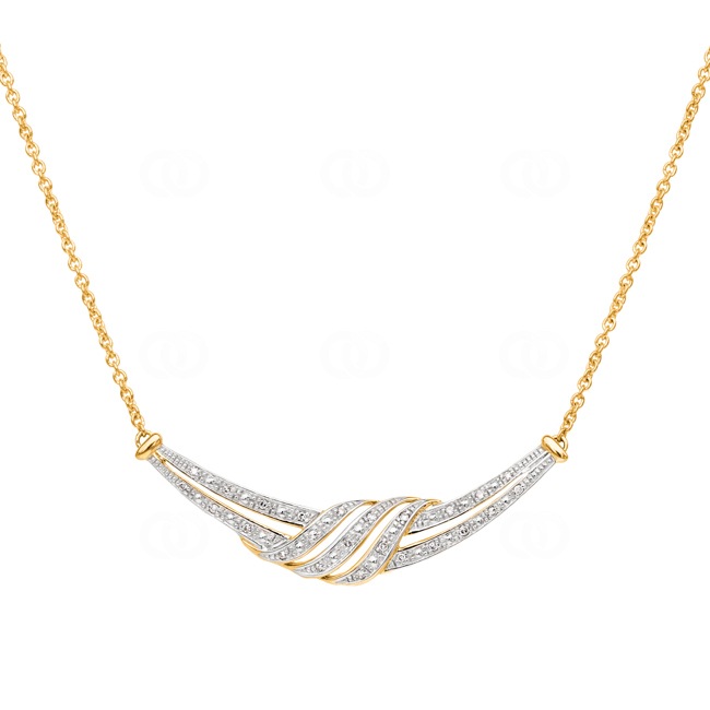 Collier 750/18 K Gelbgold mit Diamanten 0.08ct H/si - PNE01895-01-GG