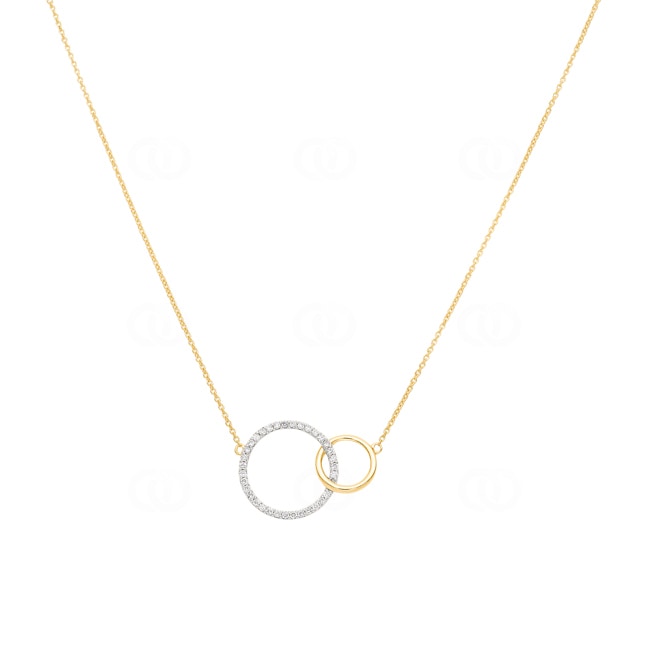 Collier 750/18 K Gelbgold mit Diamanten 0.16 ct H/Si - KE-73288-GG