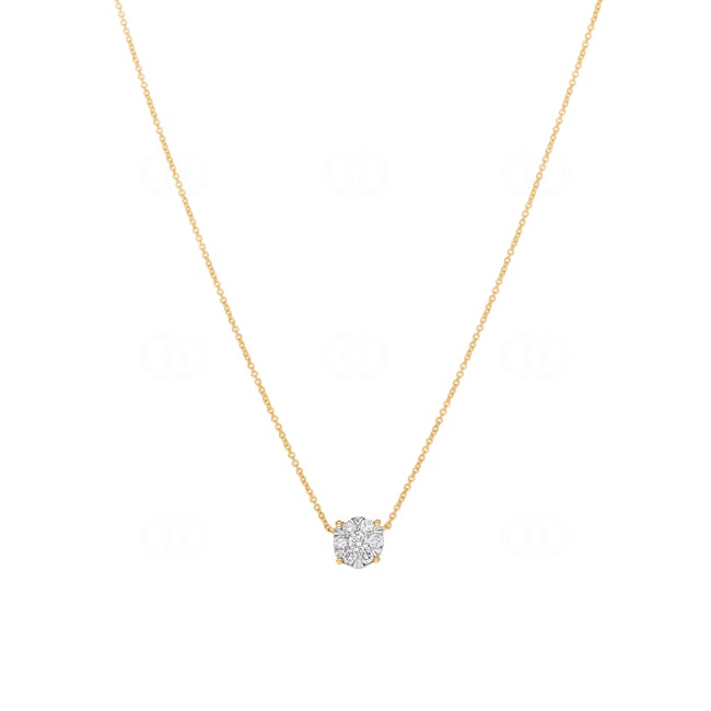 Necklace 750/18 K Yellow Gold with Diamonds 0.33ct H/Si - KE-69733-GG