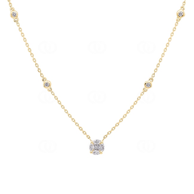 Collier 750/18 K Gelbgold mit Diamanten 0.39 ct H/si - KE-00753-GG