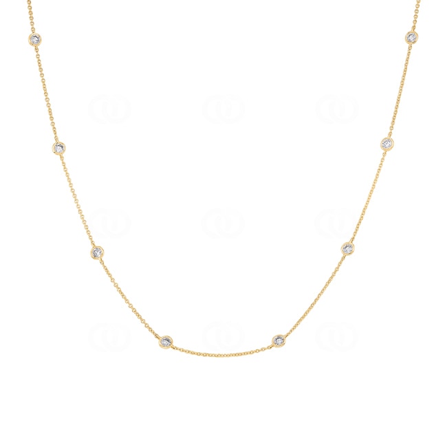 Collier or jaune 750/18 ct avec diamants 0.50 ct H/si - CO-47454-GG