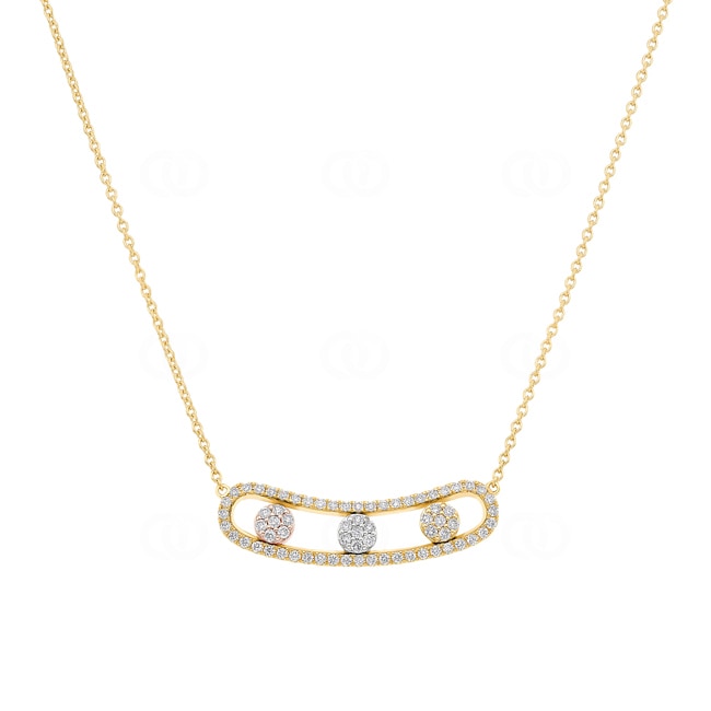 Collier or jaune 750/18 ct avec diamants 0.61 ct H/si - KE-12443-GG