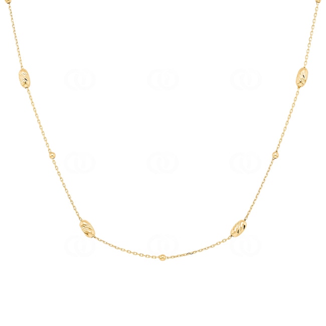 Collier or jaune 750/18 ct avec olives diamantées - KE-0303003-1-GG