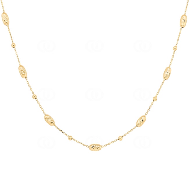 Collier or jaune 750/18 ct avec olives diamantées - KE-0303005-GG
