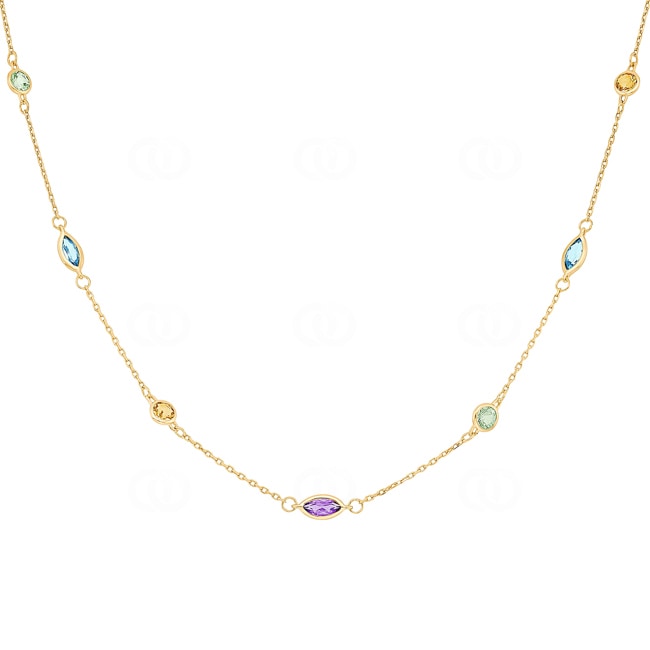 Collier or jaune 750/18 ct avec multi-pierres fines Collier or jaune 750/18 ct avec multi-pierres fines - 3.7320.V0