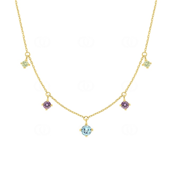 Collier or jaune 750/18 ct avec multi-pierres fines Collier or jaune 750/18 ct avec multi-pierres fines - 3.7464.V0