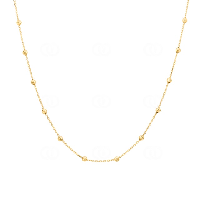 Collier 750/18 K Gelbgold mit geschliffenen Kugeln 2.5mm, 45cm - CGO110545