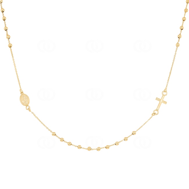 Necklace 750/18 K Yellow Gold with Medal and Cross - KE-0318001-GG