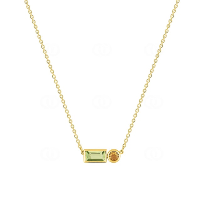 Necklace 750/18 K Yellow Gold with Peridot & Citrine - J30009.B0-42