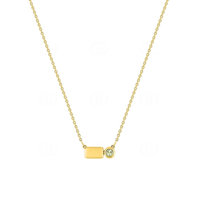 Collier or jaune 750/18 ct avec péridot ronde - J30012.P0