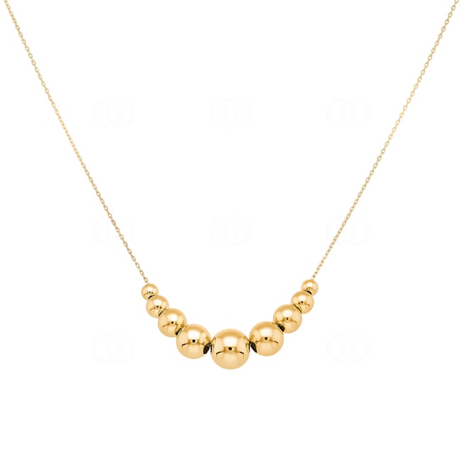 Necklace 750/18 K Yellow Gold with polished Beads - KE-1700001-GG