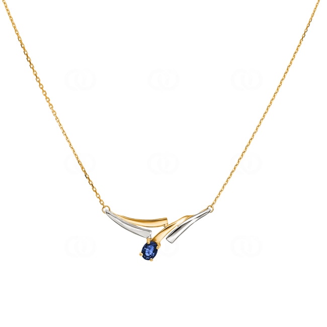 Collier 750/18 K Gelbgold mit Saphir - GB503BS