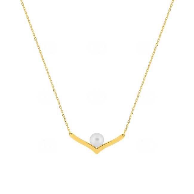 Collier or jaune 750/18 ct avec perle 5mm - 3.7386.P0