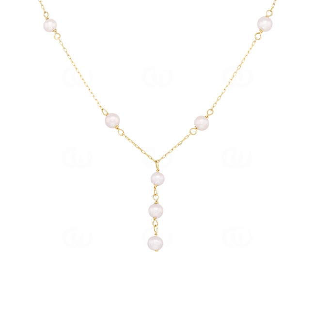 Collier 750/18 K Gelbgold mit Süsswasserzuchtperlen - 778951P