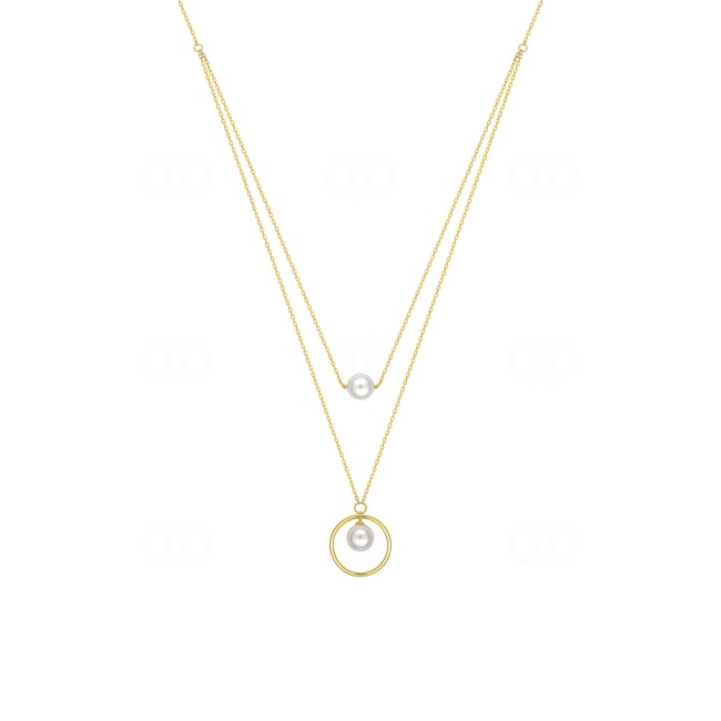 Necklace 750/18 K Yellow Gold with Freshwater Pearls Ø 6mm - 3.7099.P0