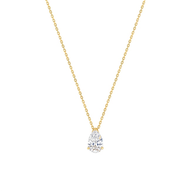 Necklace 750/18 K Yellow Gold with Pear Cut Lab Grown Diamond 1.00 ct - DS3014.20