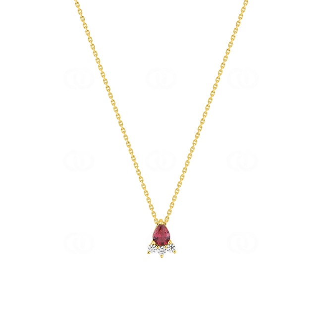 Collier or jaune 750/18 ct avec rubis et zircones - 3.7584.R0