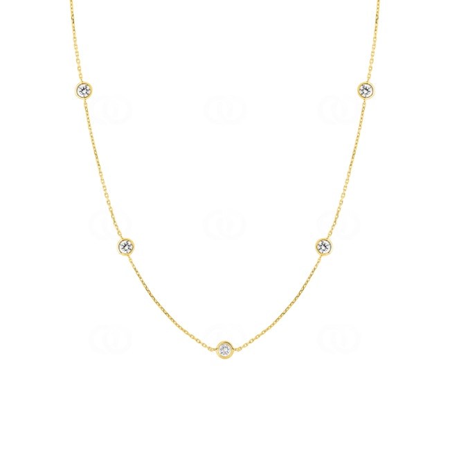 Collier 750/18 K Gelbgold mit Zirkonia - 773Z-42